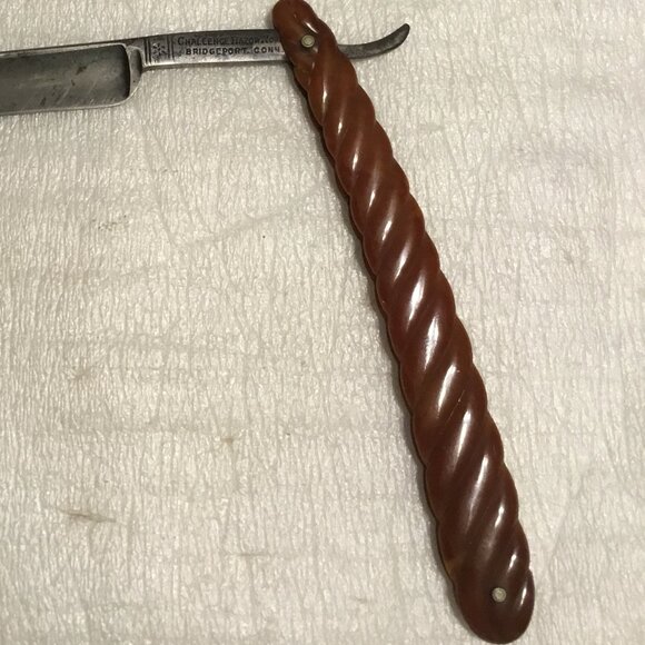 Antique Challenge Razor Works straight razor with Catalin or Bakelite handle - Picture 12 of 14
